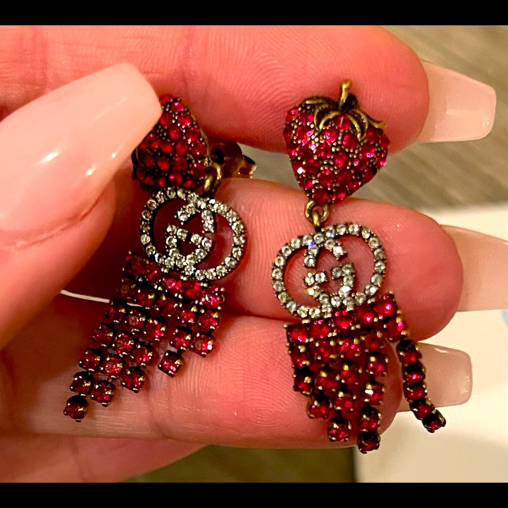 Gucci Strawberry Chandelier Earrings